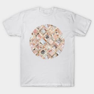 Rose Marble Moroccan Tile Pattern T-Shirt